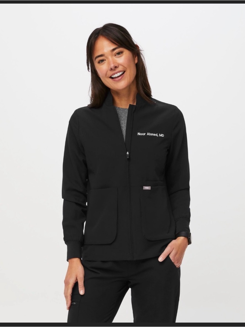 Figs Black Zip-Up Medical Jacket - Picture 3 of 3
